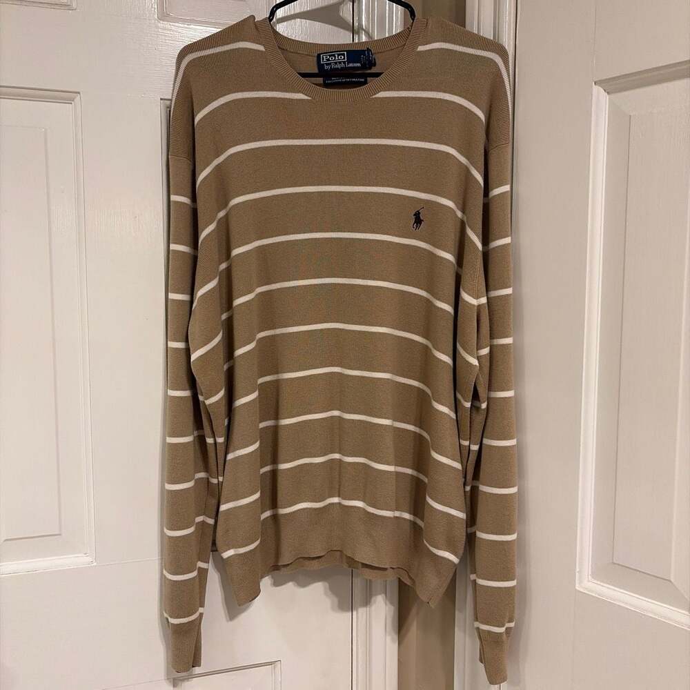 Polo by Ralph Lauren Men's Striped Crew Neck 100% Pima Cotton Sweater Size XXL